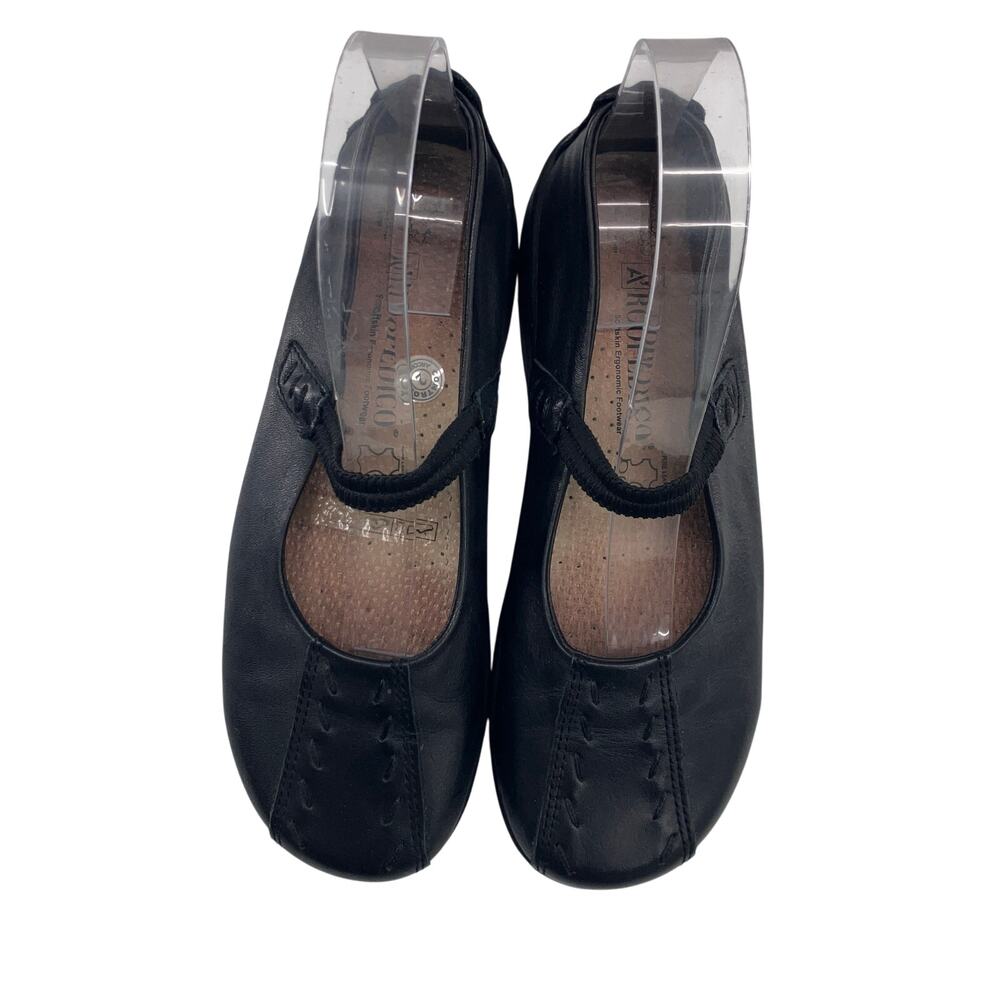 Arcopedico Black Leather Control 2 Ergonomic Portugal Shawna Mary Jane Shoes